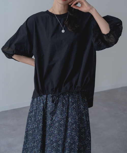 refinedworks(リファインドワークス)の「【refinedworks】半袖 シアートップス プルオーバー(シャツ/ブラウス・レディース・ブラック/ホワイト/ブラウン・FREE)」の11枚目の写真
