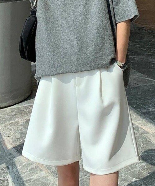 mielu（ミエル）の「ベーシックタックハーフパンツ（その他パンツ・レディース・グリーン/ブラック/ベージュ/ホワイト・LARGE/MEDIUM）」の17枚目の写真