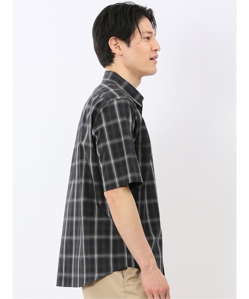 TAKA-Q(タカキュー)の「【ストレッチ コットン】タカキュー 綿 ブロード チェック レギュラーカラー 半袖 シャツ(シャツ/ブラウス・メンズ・ブラック/ベージュ・X-LARGE/LARGE/MEDIUM)」の10枚目の写真