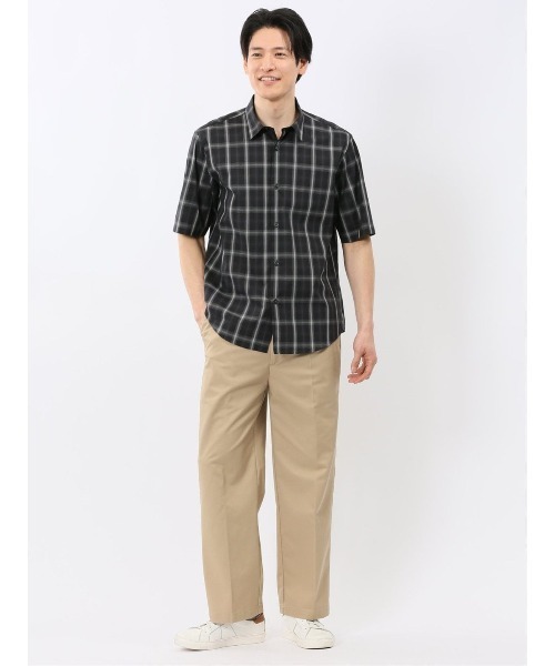 TAKA-Q(タカキュー)の「【ストレッチ コットン】タカキュー 綿 ブロード チェック レギュラーカラー 半袖 シャツ(シャツ/ブラウス・メンズ・ブラック/ベージュ・X-LARGE/LARGE/MEDIUM)」の11枚目の写真