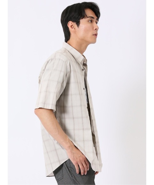 TAKA-Q(タカキュー)の「【ストレッチ コットン】タカキュー 綿 ブロード チェック レギュラーカラー 半袖 シャツ(シャツ/ブラウス・メンズ・ブラック/ベージュ・X-LARGE/LARGE/MEDIUM)」の20枚目の写真