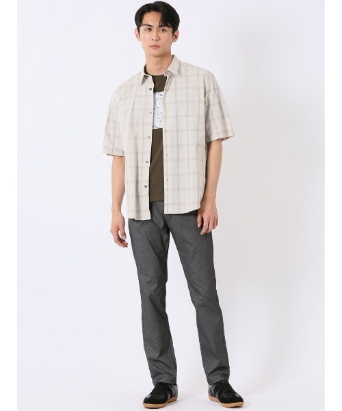 TAKA-Q(タカキュー)の「【ストレッチ コットン】タカキュー 綿 ブロード チェック レギュラーカラー 半袖 シャツ(シャツ/ブラウス・メンズ・ブラック/ベージュ・X-LARGE/LARGE/MEDIUM)」の21枚目の写真