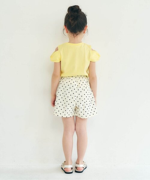 apres les cours(アプレレクール)の「リボンオフショルサマーモチーフ半袖Tシャツ(Tシャツ/カットソー・キッズ・エメラルド/アイボリー/イエロー・80/90/100/110/120/130/140)」の8枚目の写真