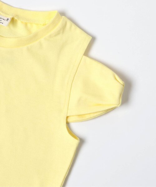 apres les cours(アプレレクール)の「リボンオフショルサマーモチーフ半袖Tシャツ(Tシャツ/カットソー・キッズ・エメラルド/アイボリー/イエロー・80/90/100/110/120/130/140)」の20枚目の写真
