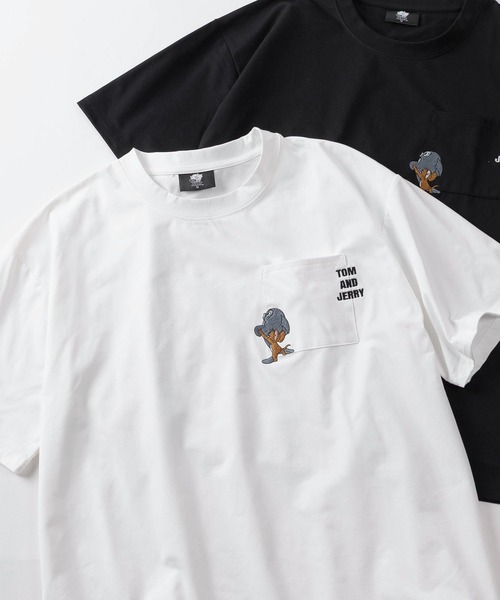 Tom&Jerry(トムアンドジェリー)の「【71】【TOM&JERRY/トムとジェリー】「さかな」コットンライク ポリエステルドライ ポケット刺繍 バックプリント クルーネックTシャツ/吸水速乾/UVカット/ユニセックス/レディース/メンズ(Tシャツ/カットソー・レディース・ホワイト系1/ホワイト系/ホワイト系5/ホワイト系3/グレー系/ブラック系2/グレー系1/ブラック系1/ホワイト系4/ブラック系/グレー系2/ホワイト系2・M/XL/L)」の4枚目の写真