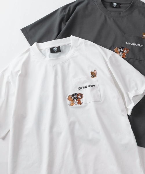 Tom&Jerry(トムアンドジェリー)の「【71】【TOM&JERRY/トムとジェリー】「さかな」コットンライク ポリエステルドライ ポケット刺繍 バックプリント クルーネックTシャツ/吸水速乾/UVカット/ユニセックス/レディース/メンズ(Tシャツ/カットソー・レディース・ホワイト系1/ホワイト系/ホワイト系5/ホワイト系3/グレー系/ブラック系2/グレー系1/ブラック系1/ホワイト系4/ブラック系/グレー系2/ホワイト系2・M/XL/L)」の6枚目の写真