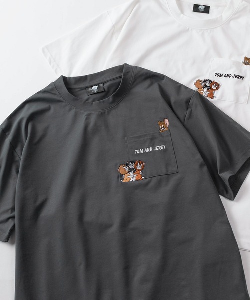 Tom&Jerry(トムアンドジェリー)の「【71】【TOM&JERRY/トムとジェリー】「さかな」コットンライク ポリエステルドライ ポケット刺繍 バックプリント クルーネックTシャツ/吸水速乾/UVカット/ユニセックス/レディース/メンズ(Tシャツ/カットソー・レディース・ホワイト系1/ホワイト系/ホワイト系5/ホワイト系3/グレー系/ブラック系2/グレー系1/ブラック系1/ホワイト系4/ブラック系/グレー系2/ホワイト系2・M/XL/L)」の12枚目の写真