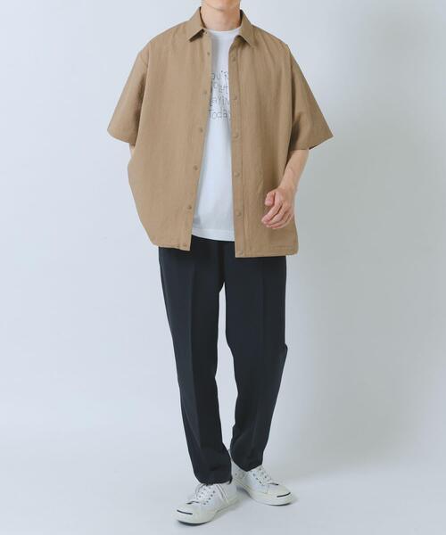 ITEMS URBANRESEARCH（アイテムズ アーバンリサーチ）の「『接触冷感/イージーケア/吸水速乾/撥水/防汚』高機能シアサッカー サイドストレージシャツ(楽着シリーズ)（シャツ/ブラウス・メンズ・ベージュ/ブラック/ライトブルー・MEDIUM/LARGE）」の22枚目の写真