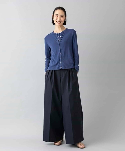 MICHEL KLEIN（ミッシェル・クラン）の「[アンサンブル対応]リングドットヘンリーネックTシャツ（Tシャツ/カットソー・レディース・ブルー・38）」の8枚目の写真