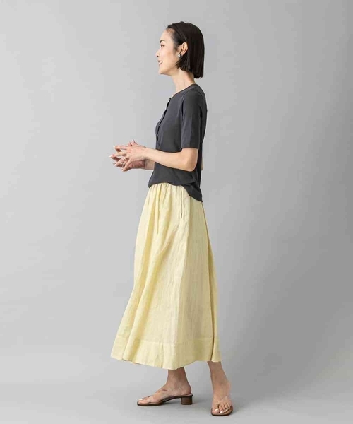 MICHEL KLEIN（ミッシェル・クラン）の「[アンサンブル対応]リングドットヘンリーネックTシャツ（Tシャツ/カットソー・レディース・ブルー・38）」の13枚目の写真