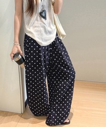 Miniministore（ミニミニストア）の「ドット柄ワイドパンツ韓国風春夏ラフパンツ（デニムパンツ）」