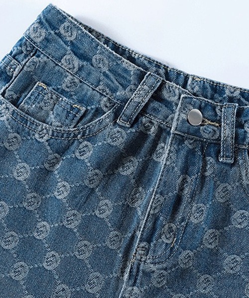 L LABEL（エルラベル）の「モノグラムバレルデニムパンツ（デニムパンツ・レディース・インディゴブルー・M-L/S-M）」の4枚目の写真