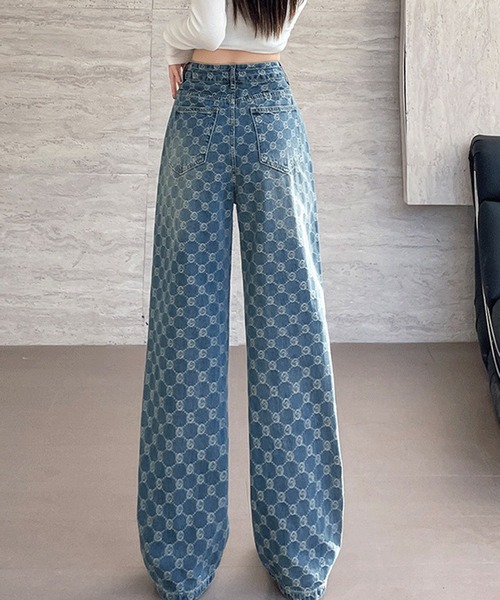 L LABEL（エルラベル）の「モノグラムバレルデニムパンツ（デニムパンツ・レディース・インディゴブルー・M-L/S-M）」の8枚目の写真