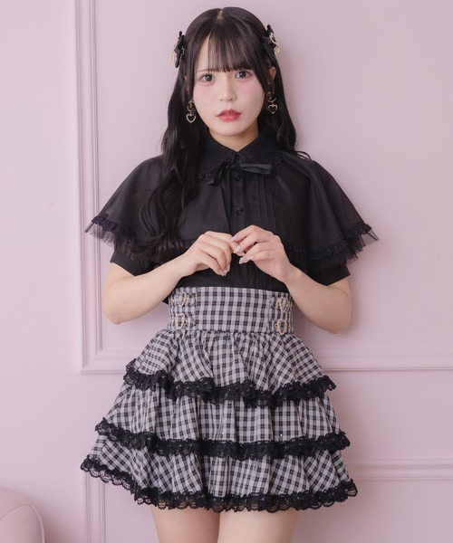 ROJITA(ロジータ)の「【セットアップ対応/新色登場】レースフリルケープブラウス(シャツ/ブラウス・レディース・アイボリー/ブラック/ブルー/ミント/ピンク・FREE)」の8枚目の写真