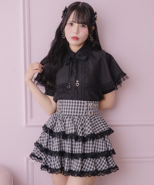 ROJITA(ロジータ)の「【セットアップ対応/新色登場】レースフリルケープブラウス(シャツ/ブラウス・レディース・アイボリー/ブラック/ブルー/ミント/ピンク・FREE)」の9枚目の写真