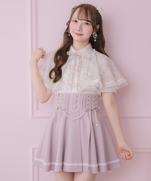 ROJITA(ロジータ)の「【セットアップ対応/新色登場】レースフリルケープブラウス(シャツ/ブラウス・レディース・アイボリー/ブラック/ブルー/ミント/ピンク・FREE)」の10枚目の写真