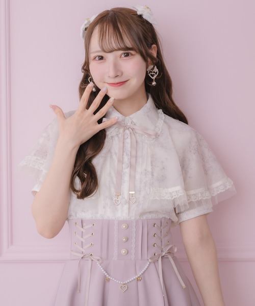 ROJITA(ロジータ)の「【セットアップ対応/新色登場】レースフリルケープブラウス(シャツ/ブラウス・レディース・アイボリー/ブラック/ブルー/ミント/ピンク・FREE)」の15枚目の写真