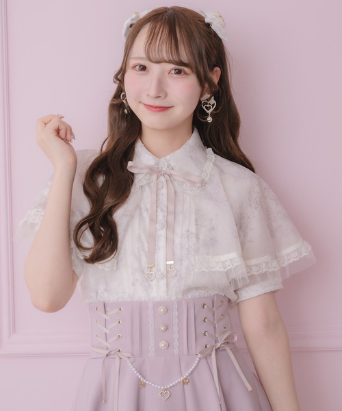 ROJITA(ロジータ)の「【セットアップ対応/新色登場】レースフリルケープブラウス(シャツ/ブラウス・レディース・アイボリー/ブラック/ブルー/ミント/ピンク・FREE)」の16枚目の写真