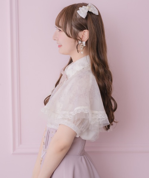 ROJITA(ロジータ)の「【セットアップ対応/新色登場】レースフリルケープブラウス(シャツ/ブラウス・レディース・アイボリー/ブラック/ブルー/ミント/ピンク・FREE)」の17枚目の写真