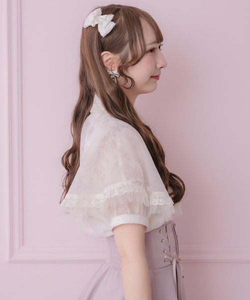 ROJITA(ロジータ)の「【セットアップ対応/新色登場】レースフリルケープブラウス(シャツ/ブラウス・レディース・アイボリー/ブラック/ブルー/ミント/ピンク・FREE)」の19枚目の写真