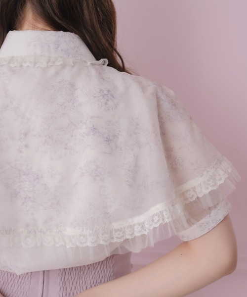 ROJITA(ロジータ)の「【セットアップ対応/新色登場】レースフリルケープブラウス(シャツ/ブラウス・レディース・アイボリー/ブラック/ブルー/ミント/ピンク・FREE)」の21枚目の写真