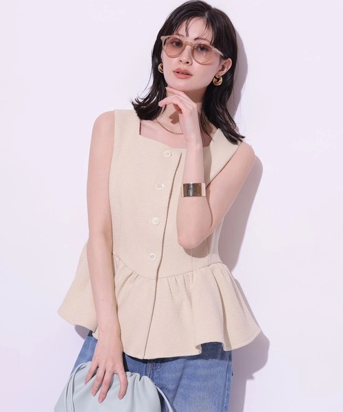 Arpege story(アルページュストーリー)の「ペプラムフリルジレ(その他アウター・レディース・イエロー・2/1)」の12枚目の写真
