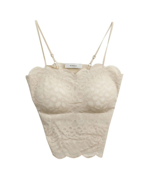 SLOWLOLLI(スローローリ)の「Lace crop inner top_3 Colors(Tシャツ/カットソー・レディース・アイボリー/Beige/ブラック・FREE)」の3枚目の写真