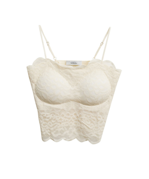 SLOWLOLLI(スローローリ)の「Lace crop inner top_3 Colors(Tシャツ/カットソー・レディース・アイボリー/Beige/ブラック・FREE)」の2枚目の写真