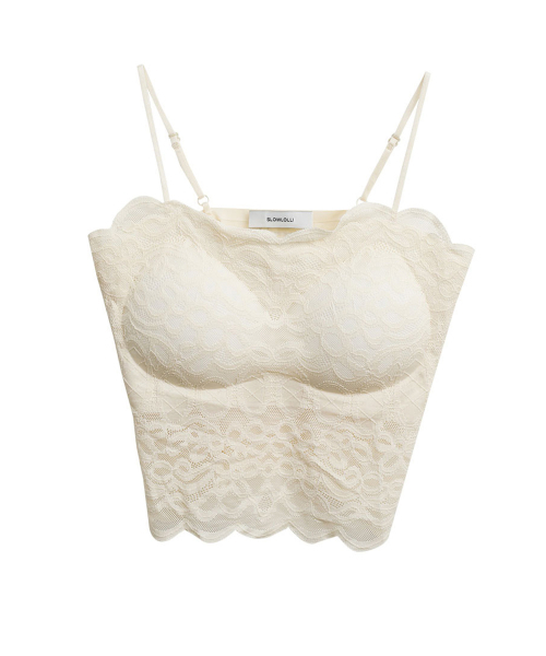 SLOWLOLLI(スローローリ)の「Lace crop inner top_3 Colors(Tシャツ/カットソー・レディース・アイボリー/Beige/ブラック・FREE)」の7枚目の写真