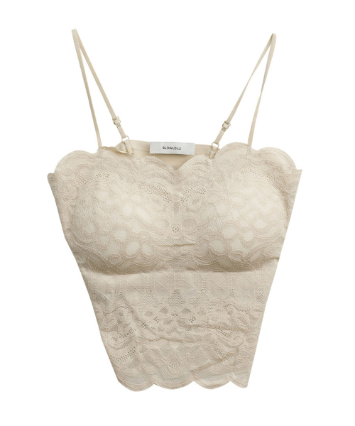 SLOWLOLLI(スローローリ)の「Lace crop inner top_3 Colors(Tシャツ/カットソー・レディース・アイボリー/Beige/ブラック・FREE)」の9枚目の写真