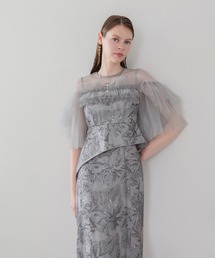 セール】【LEJA】ビジューストーンボレロベロアスリットIラインドレス