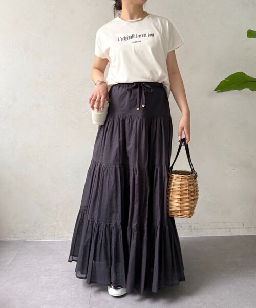 Jena espace merveilleux(ジェナ エスパスメルヴェイユ)の「コンパクトロゴカットソー(Tシャツ/カットソー・レディース・アイボリー/ライトグレー/ブラック/ブルー・FREE)」の15枚目の写真
