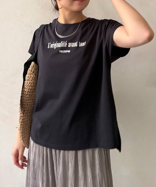 Jena espace merveilleux(ジェナ エスパスメルヴェイユ)の「コンパクトロゴカットソー(Tシャツ/カットソー・レディース・アイボリー/ライトグレー/ブラック/ブルー・FREE)」の21枚目の写真