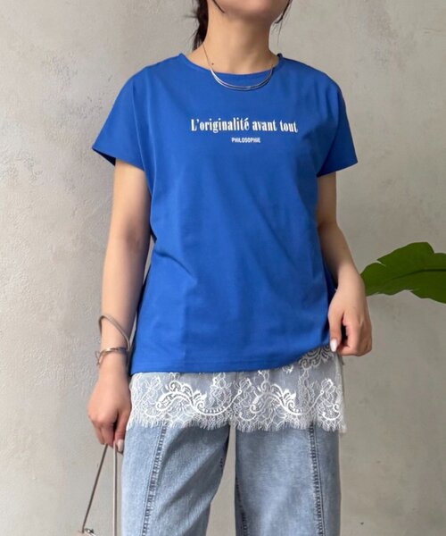 Jena espace merveilleux(ジェナ エスパスメルヴェイユ)の「コンパクトロゴカットソー(Tシャツ/カットソー・レディース・アイボリー/ライトグレー/ブラック/ブルー・FREE)」の5枚目の写真