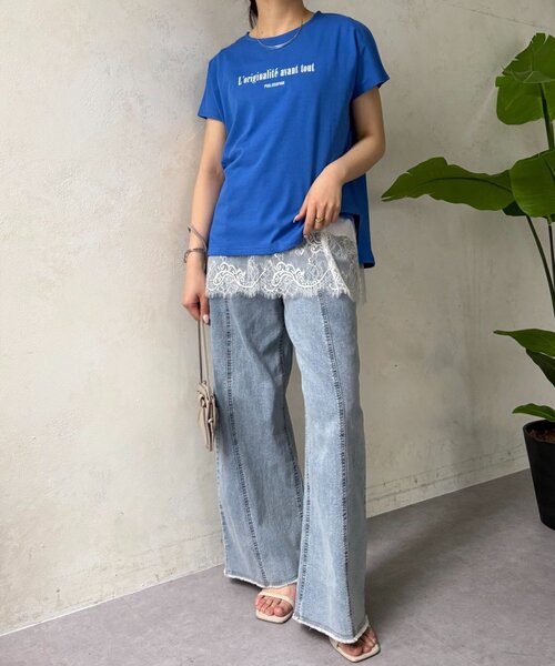 Jena espace merveilleux(ジェナ エスパスメルヴェイユ)の「コンパクトロゴカットソー(Tシャツ/カットソー・レディース・アイボリー/ライトグレー/ブラック/ブルー・FREE)」の7枚目の写真