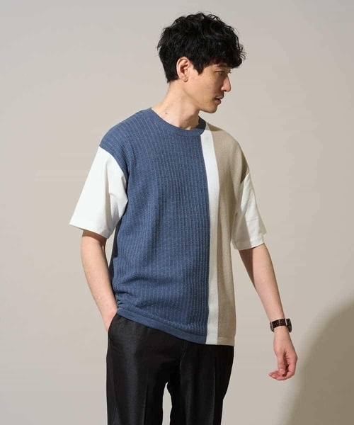 a.v.v(アーヴェヴェ)の「【洗濯機で洗える】ニットベストキリカエカットソー(ニット/セーター・メンズ・ブルー/ダークインディゴブルー・46/48)」の9枚目の写真