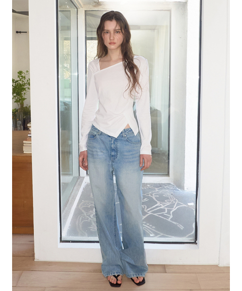 ETMON(エトモン)の「Curved Pintuck T-Shirt, White(Tシャツ/カットソー・レディース・その他・F)」の3枚目の写真
