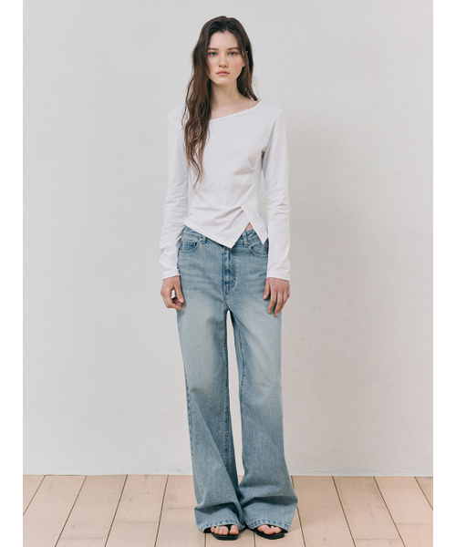 ETMON(エトモン)の「Curved Pintuck T-Shirt, White(Tシャツ/カットソー・レディース・その他・F)」の6枚目の写真
