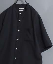 MADE IN JAPAN Reflax(R) Loose Silhouette Band Collar Half-Sleeve Shirt/日本製 リフラクス ルーズシルエット バンドカラー半袖シャツ メンズ 無地 オーバーサイズ ビッグシルエット