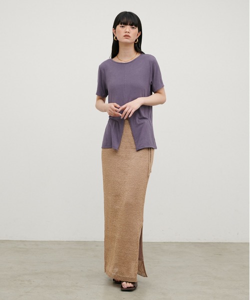 LARUTA（ラルータ）の「【LARUTA】前後2WAY半袖ZIPカットソー（Tシャツ/カットソー・レディース・ブラック/パープル/カーキ/サックスブルー/アイボリー・FREE）」の16枚目の写真