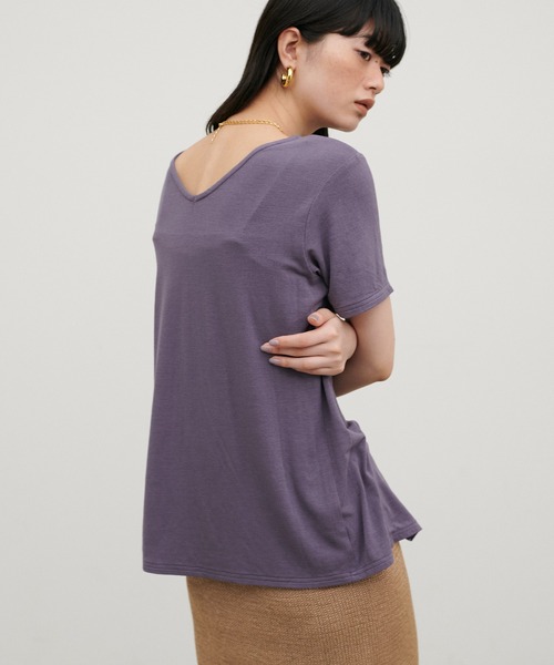 LARUTA（ラルータ）の「【LARUTA】前後2WAY半袖ZIPカットソー（Tシャツ/カットソー・レディース・ブラック/パープル/カーキ/サックスブルー/アイボリー・FREE）」の17枚目の写真