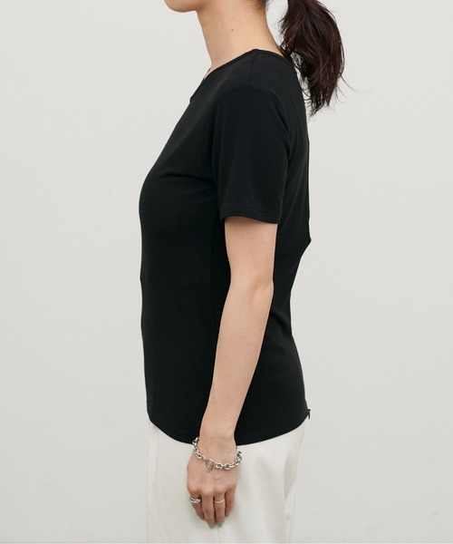 LARUTA（ラルータ）の「【LARUTA】前後2WAY半袖ZIPカットソー（Tシャツ/カットソー・レディース・ブラック/パープル/カーキ/サックスブルー/アイボリー・FREE）」の14枚目の写真