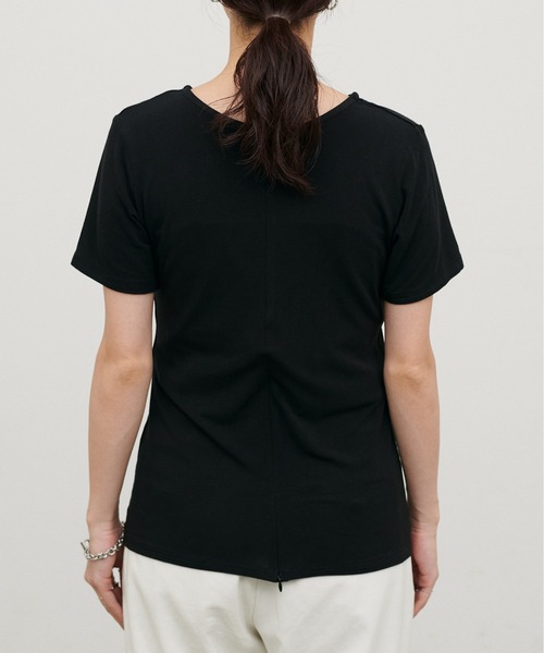LARUTA（ラルータ）の「【LARUTA】前後2WAY半袖ZIPカットソー（Tシャツ/カットソー・レディース・ブラック/パープル/カーキ/サックスブルー/アイボリー・FREE）」の13枚目の写真