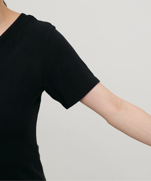 LARUTA（ラルータ）の「【LARUTA】前後2WAY半袖ZIPカットソー（Tシャツ/カットソー・レディース・ブラック/パープル/カーキ/サックスブルー/アイボリー・FREE）」の10枚目の写真