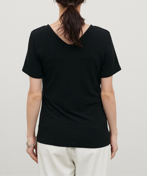 LARUTA（ラルータ）の「【LARUTA】前後2WAY半袖ZIPカットソー（Tシャツ/カットソー・レディース・ブラック/パープル/カーキ/サックスブルー/アイボリー・FREE）」の7枚目の写真