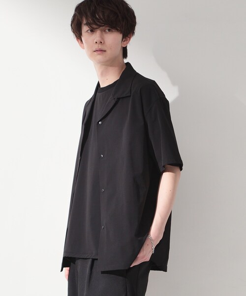 THE SHOP TK （ザ ショップ ティーケー ）の「【KURO】 ポリバレント半袖シャツ 接触冷感/UVカット/洗濯機OK（シャツ/ブラウス・メンズ・ブラック・01/02/03/04）」の2枚目の写真