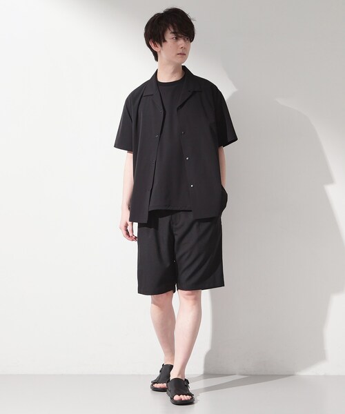 THE SHOP TK （ザ ショップ ティーケー ）の「【KURO】 ポリバレント半袖シャツ 接触冷感/UVカット/洗濯機OK（シャツ/ブラウス・メンズ・ブラック・01/02/03/04）」の3枚目の写真