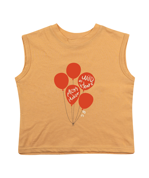 BEACHESAND CREAM KIDS(ビーチスアンドクリームキッズ)の「バルーン袖なしTシャツ-マスタード(Tシャツ/カットソー・レディース・マスタード・SMALL/MEDIUM/LARGE)」の1枚目の写真