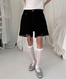 4INT. | ヴィンテージ クラッシュ ダメージ デニム ショート パンツ(デニムパンツ)