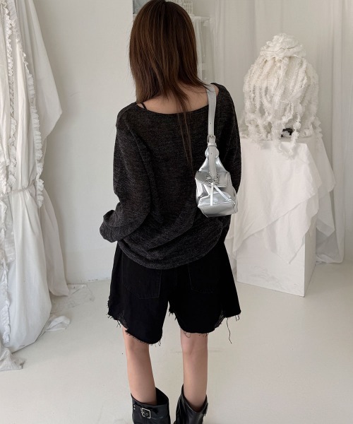 4INT.(フォイント)の「ヴィンテージ クラッシュ ダメージ デニム ショート パンツ(デニムパンツ・レディース・ライトブルー/ブラック/ホワイト・S/L/M)」の22枚目の写真